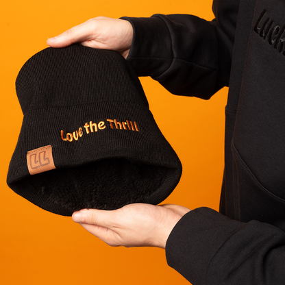 Gefütterte Wintermütze - "Love the Thrill"