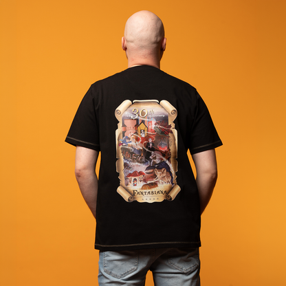 T-Shirt - 30 Years of Fantasiana - Black (Midnight Thrill) - Seam in main fabric color